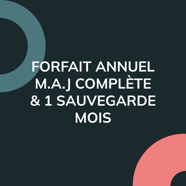 Forfait annuel M.A.J complète & 1 Sauvegarde/mois